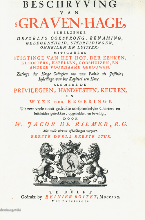 Cover of Beschrijving van 's-Gravenhage