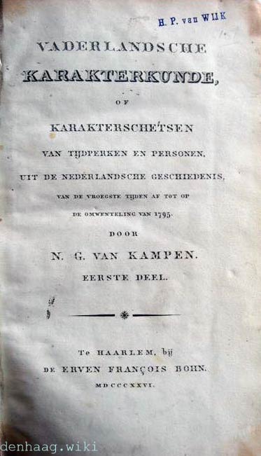 Cover of Vaderlandsche karakterkunde